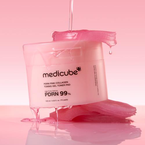 MECUS13-TP_PDRN PINK COLLAGEN TONING GEL TONER PAD 70ea Medicube PDRN PINK COLLAGEN TONING GEL TONER PAD 70ea - Image 1